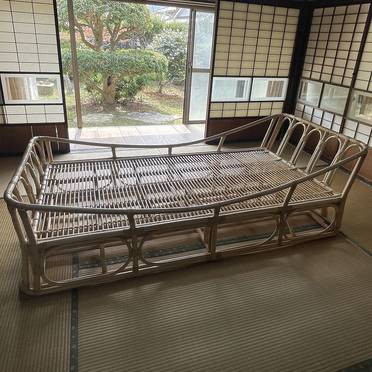 ラタンベッド 籐ベッド BE-022 上から