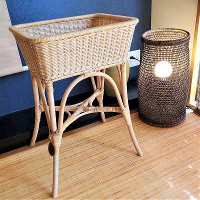 角脱衣かご Mサイズ｜DK-022 ｜ラタン・籐 脱衣かご・ラタン