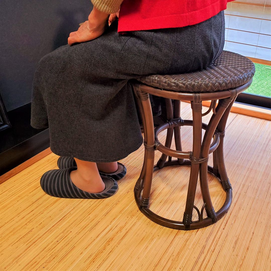 ラタン製ブラウンスツール2点セット MIURA RATTAN 籐スツール 屋内用｜M-RS-101｜ラタンスツール・チェア・籐椅子｜籐
