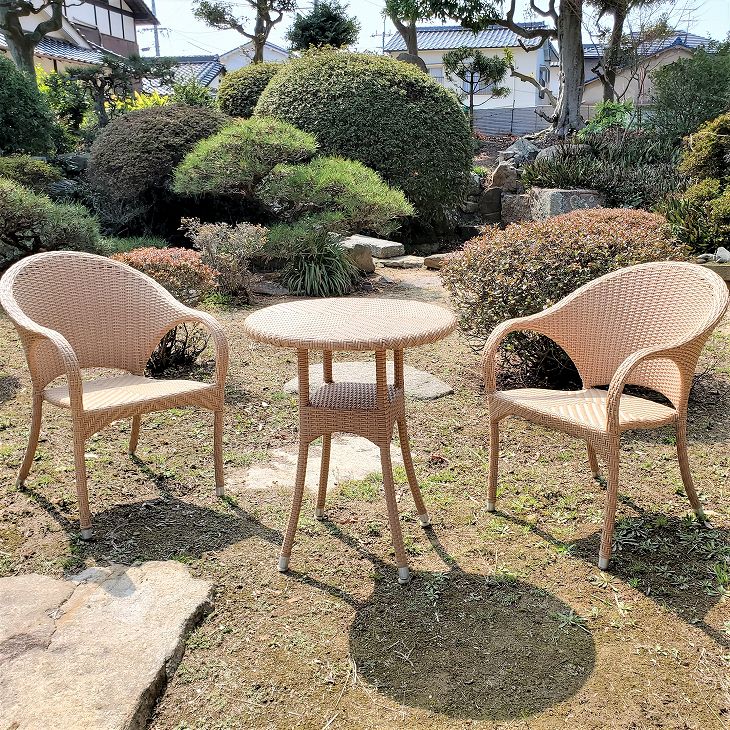 マローネ3点セット(S)｜mrj-020PS ラタン調チェア・人工ラタン