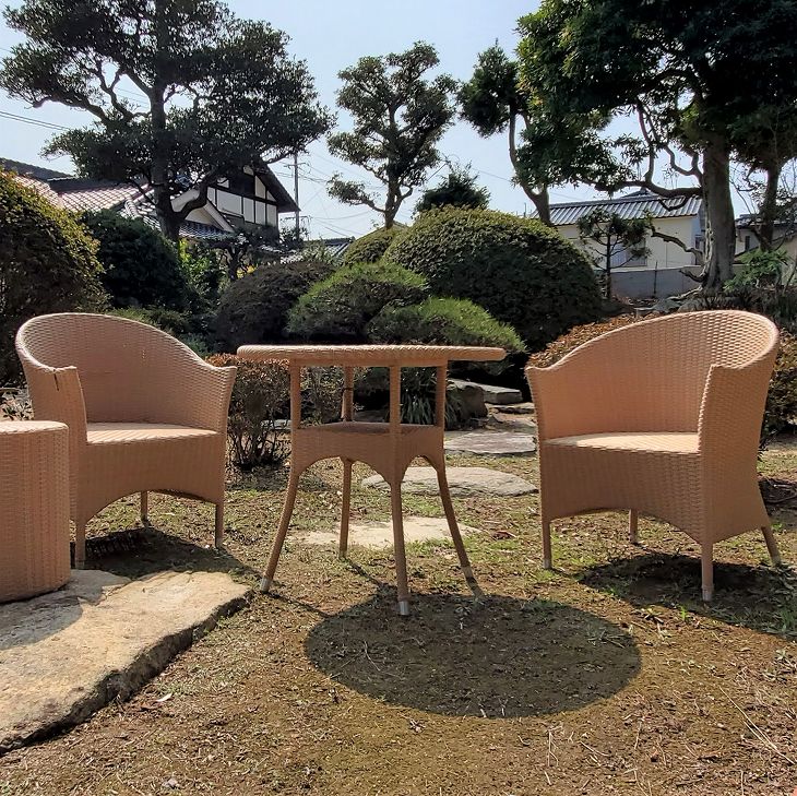 ノワール3点セット（M）｜MRJ-030PS｜ラタン調チェア・人工ラタン