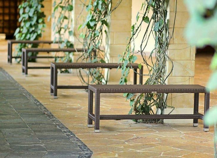 6JOHAN(ロクジョウハン) ラタン ロータイプ ベンチ チェア 【017