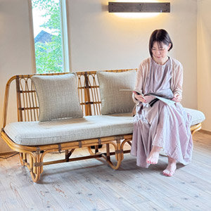 ラタン製　ソファ　カウチ D1272NXK ラタン 2人掛けソファ 幅122cm | 【SR-net】Sunflower