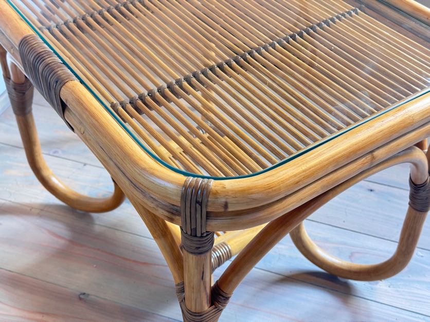 籐テーブル✖️ガラストップの大型炬燵 籐テーブル✖️ガラストップの大型炬燵 籐テーブル✖️ガラストップの