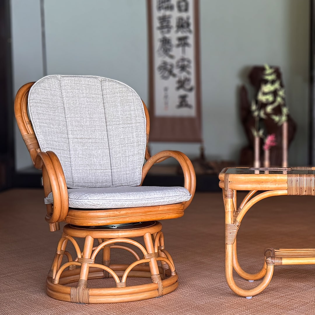 回転チェア | 籐家具職人の店みうらラタン